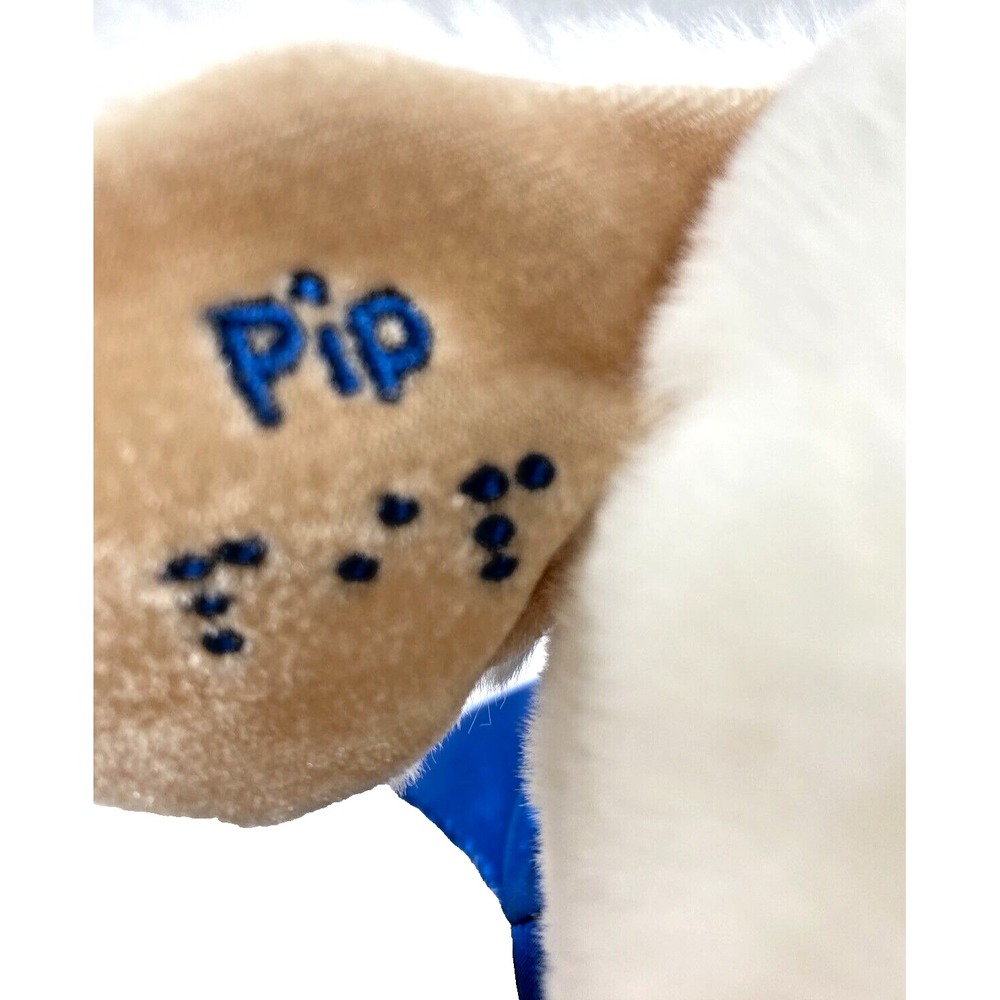 White Plush Super Soft Puppy NEW with TAGS Tactile Braille Inside Ear 16"x8"x6" - Picture 9 of 15